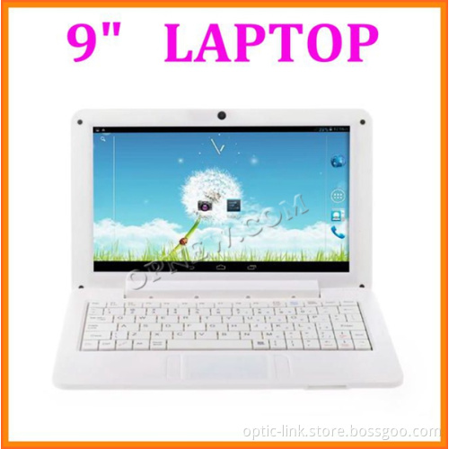 9 inch mini laptop android 4.4 mini pc netbook dual core wm8880 with wifi bluetooth camera rj45 usb2.0 port external 3g in stock